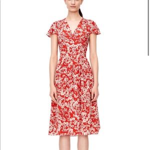 Rebecca Taylor Short Sleeved Cherry Blossom Wrap Dress